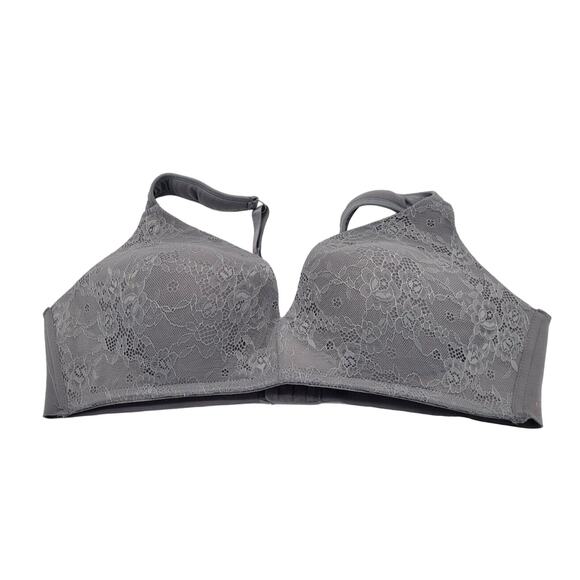 Jessica Simpson Gray Floral Back Smoothing Full Coverage Wire Free Bra Size 42C - Picture 1 of 7